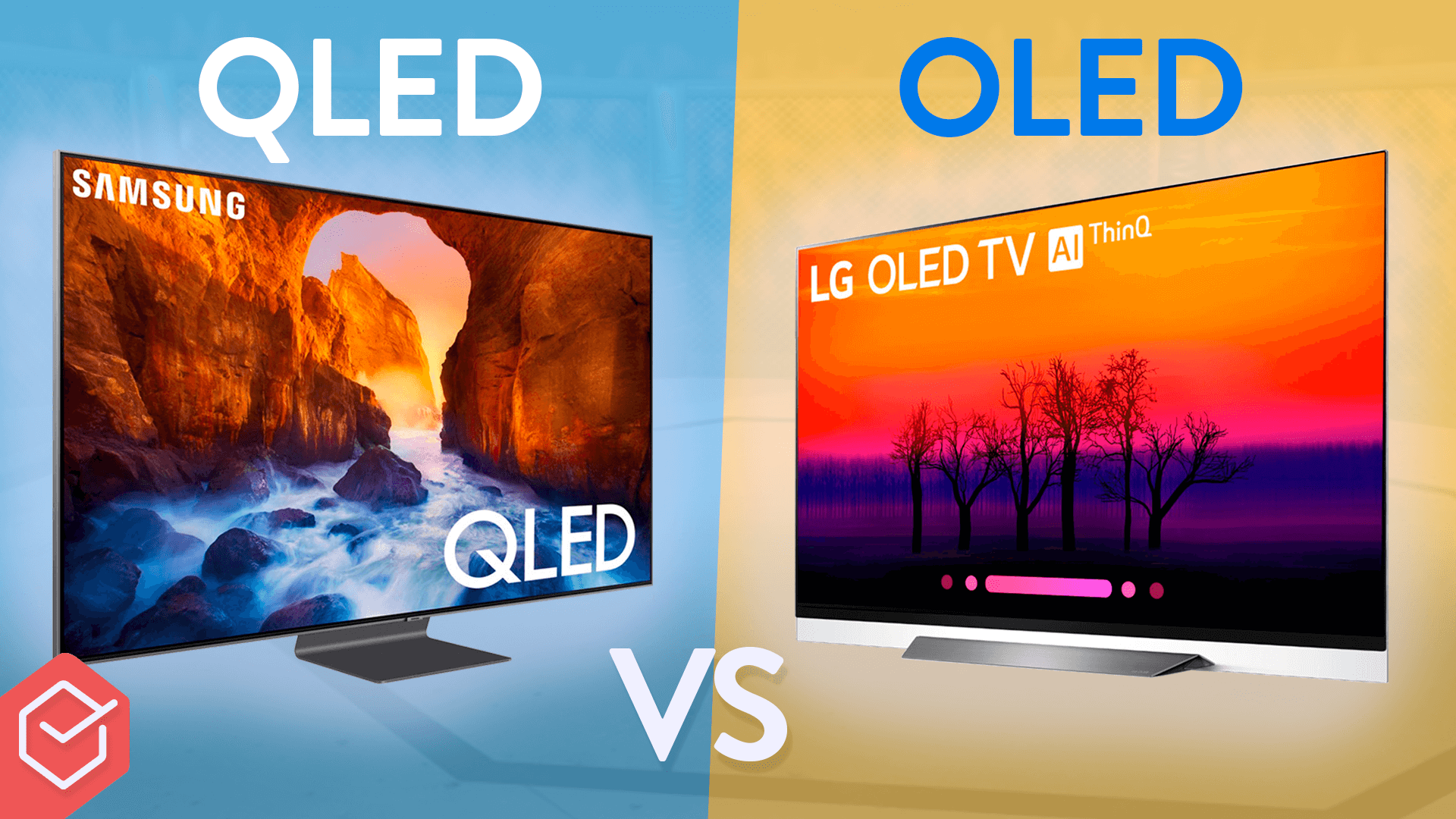 Crystal qled. QLED 2018 Samsung. QLED или OLED. OLED vs QLED. QLED vs OLED сравнение.
